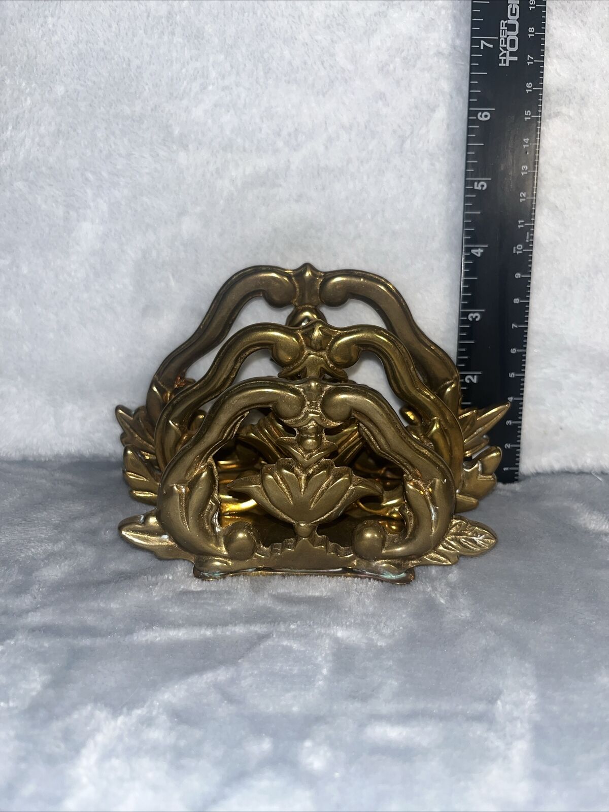 Vintage Crowning Touch Brass Victorian Design Letter Mail Sorter / Napkin Holder