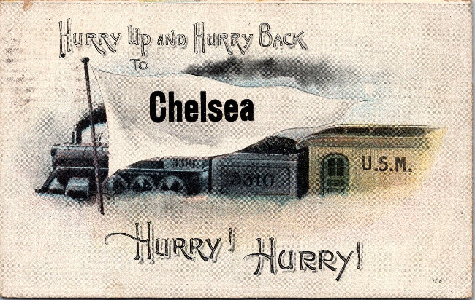 Chelsea Michigan Pennant Greetings Postcard