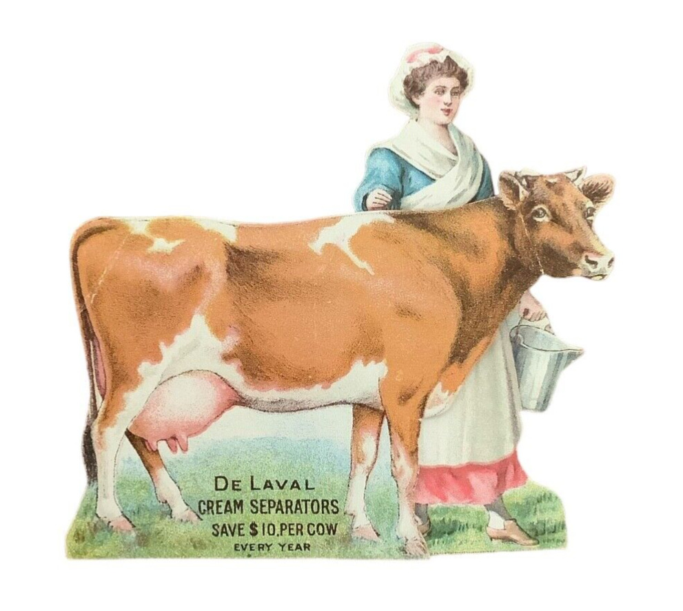 De Laval Cream Separators Die Cut Milkmaid Cow   P598