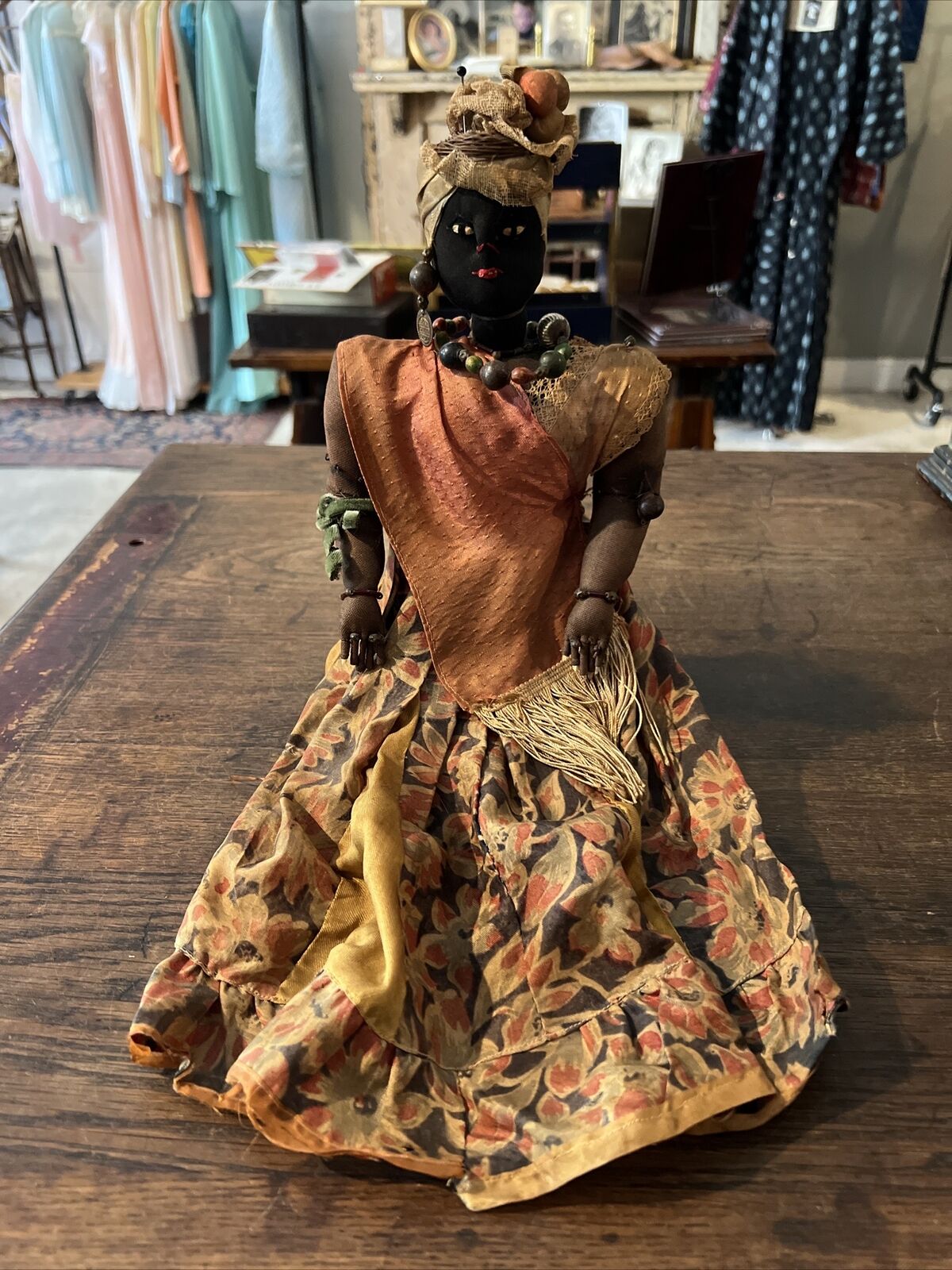 Vintage Brazilian Bahia Doll Folk Art Handmade Cloth Doll Antique Doll