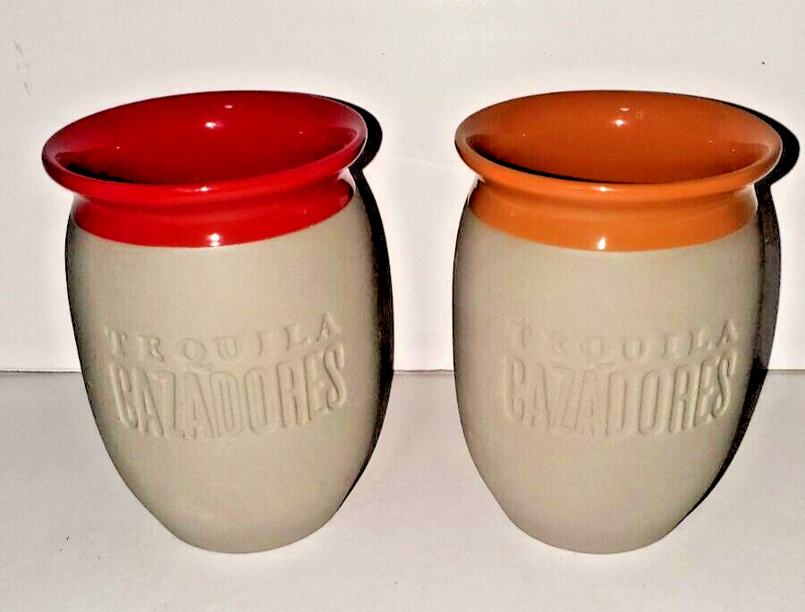 Set of 2 CAZADORES Tequila Ceramic Cups Mugs Glasses