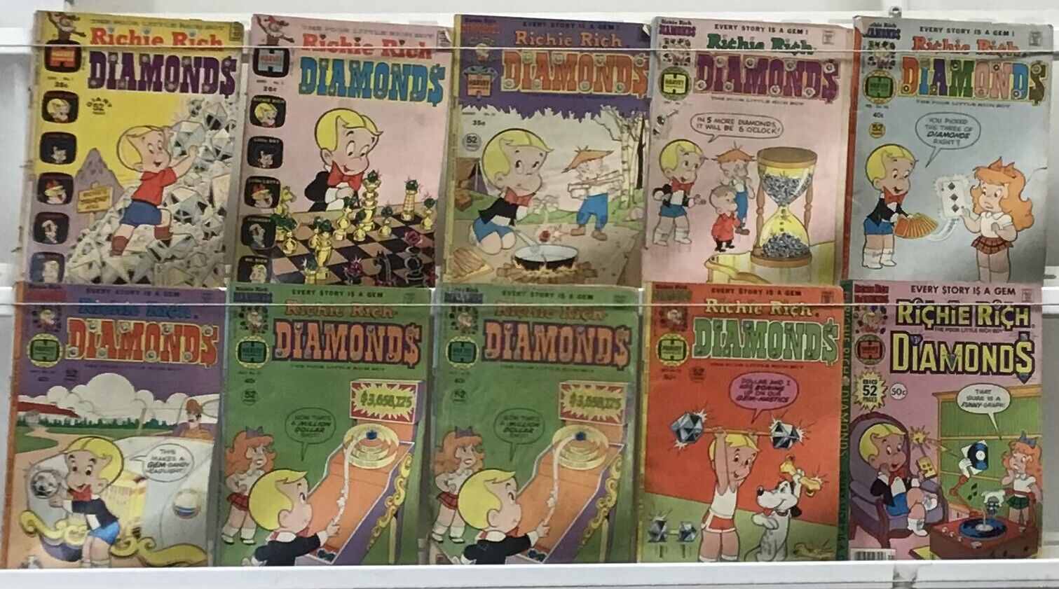 Vintage - Richie Rich Diamonds - Comic Book Lot Of 10