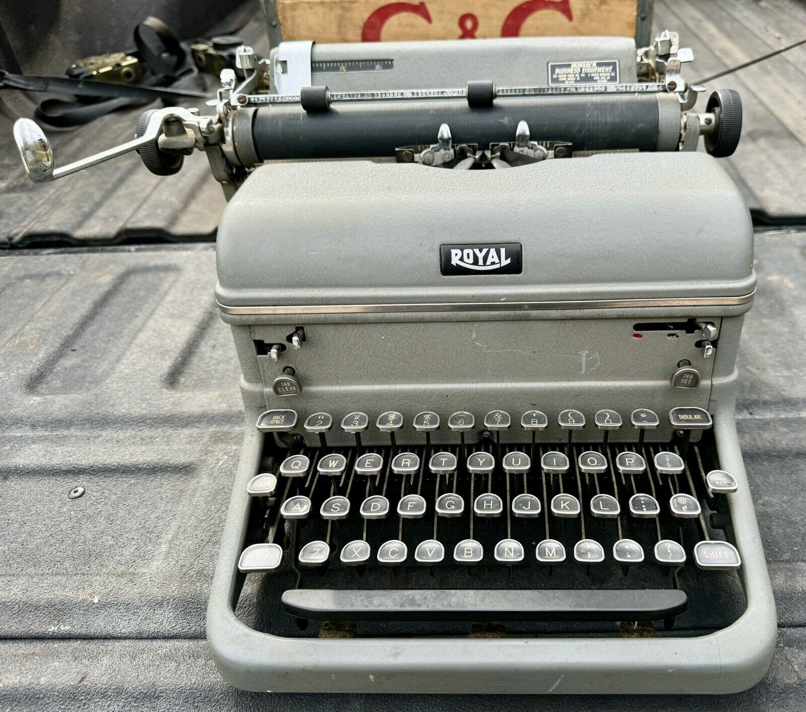 Royal Typewriter KMG Manual Vintage Retro Grey 1950s