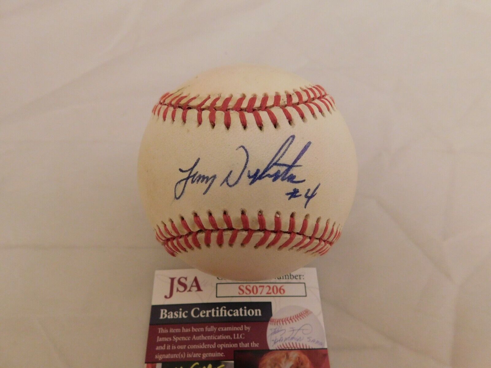 Lenny Dykstra Signed / Autographed ONL Bill White Vintage Baseball JSA COA