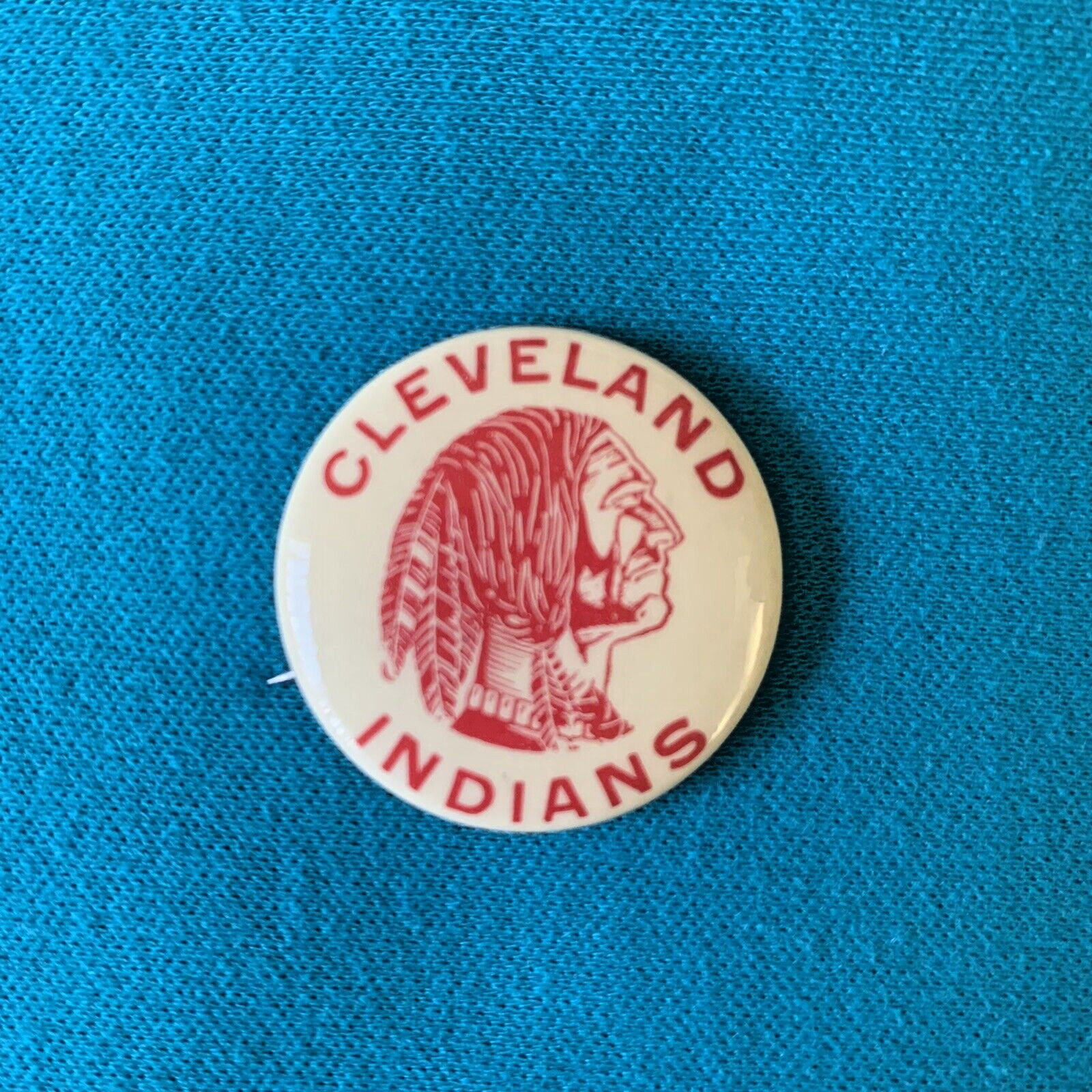 Cleveland Indians / Guardians Pin Pinback Button w/ Chief Wahoo - VINTAGE 1940s?