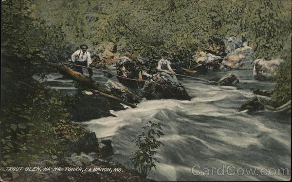 1910 Lebanon,MO Trout Glen,Ha-Ha-Tonka Laclede County Missouri Postcard Vintage
