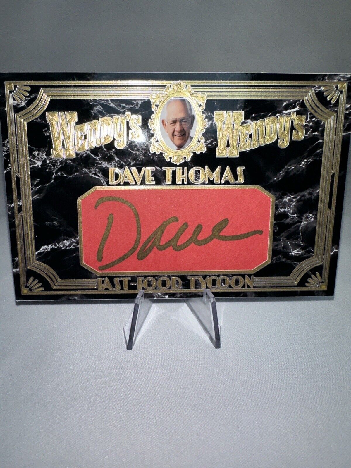 Dave Thomas Signed Custom Wendy's Founder Trading Card - JSA AT70608