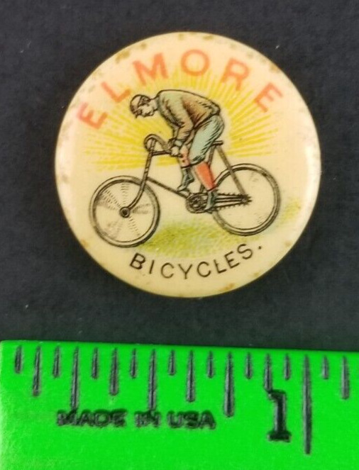 Vintage 1890's-1910 Elmore Bicycle Pinback Pin