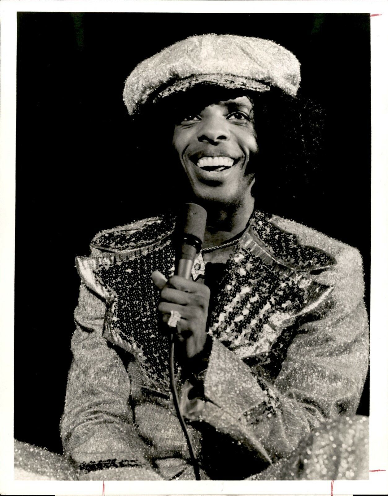 LG905 1974 Orig ABC Photo SUPERSTAR SLY STONE Wide World In Concert Performance