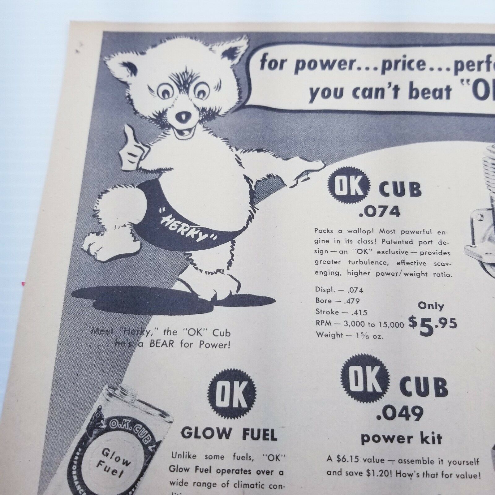 Herky Ok Cub Print Ad Model Plane Ad Junk Journal Collage Paper Herkimer Tool