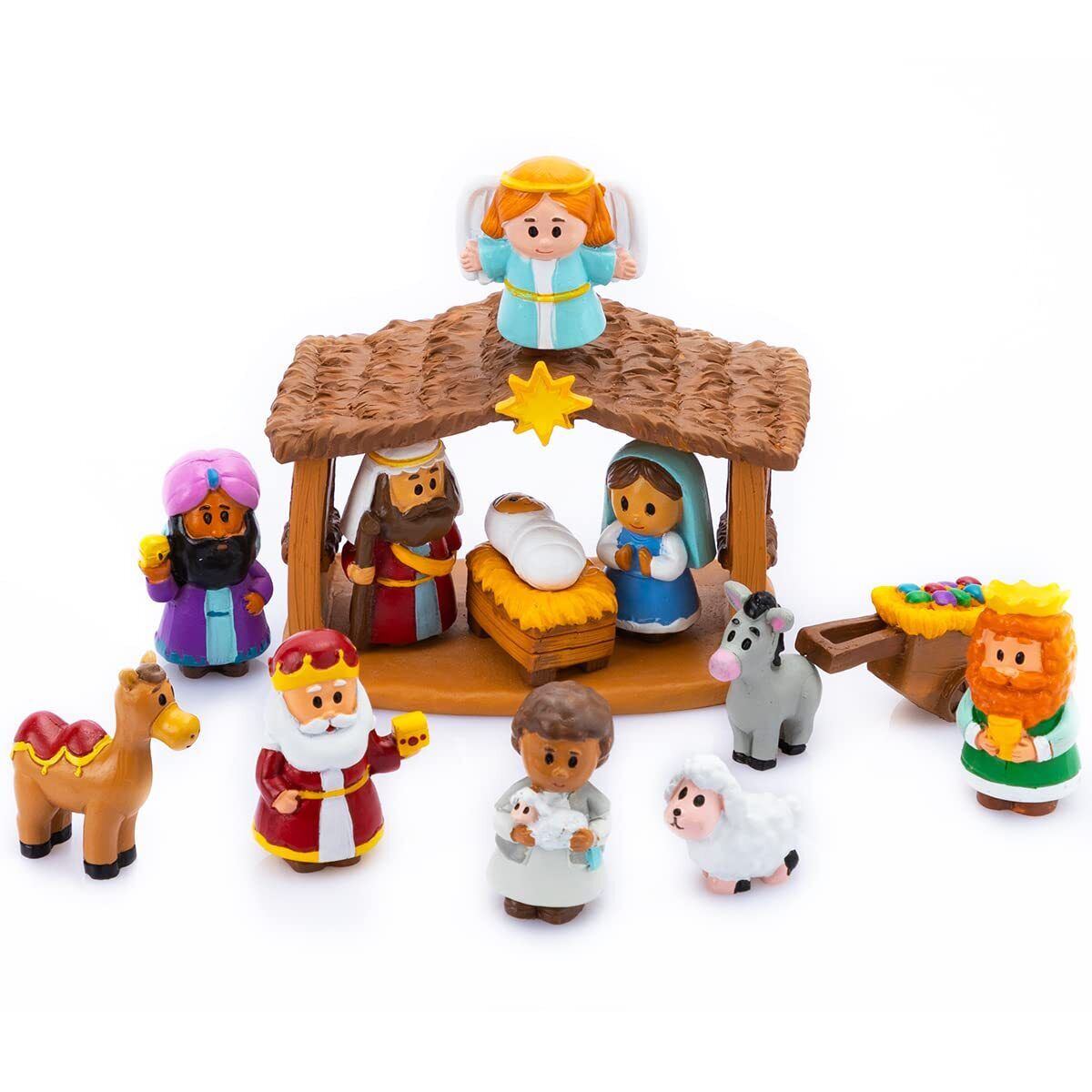 Syncfun Christmas Little Nativity Playset Christmas Story Manger Scene for Kids