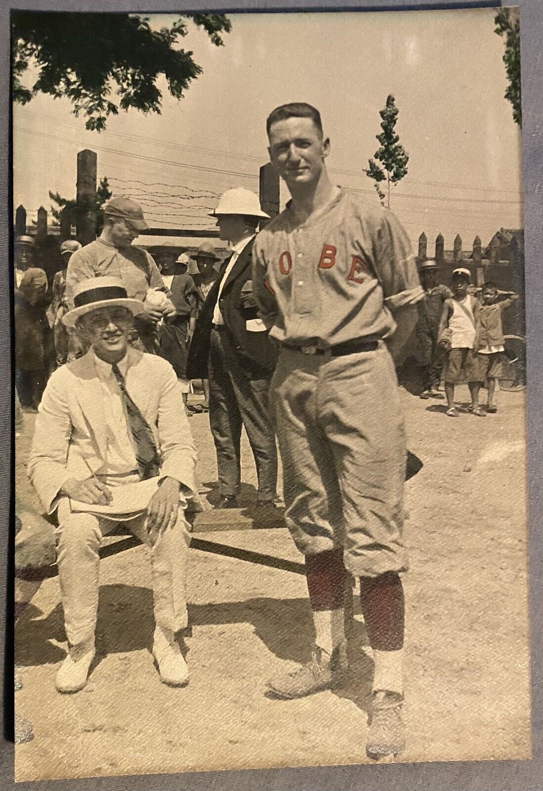 1930s Lou Gehrig Pre NPB Kobe College Japan Photo Baseball MLB HOF Hand Writing?