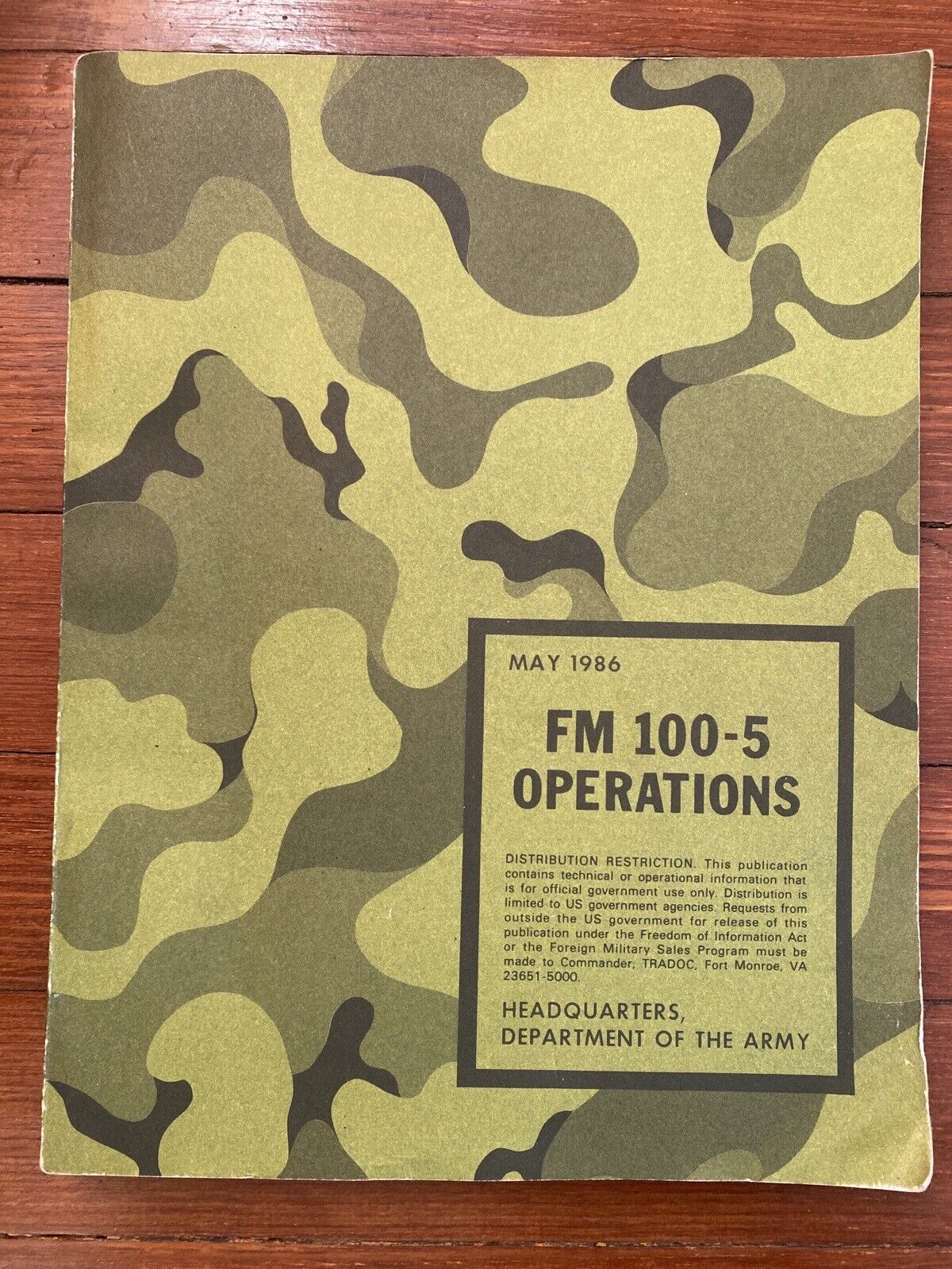 Rare FM 100-5 Operations May 1986 Army Book