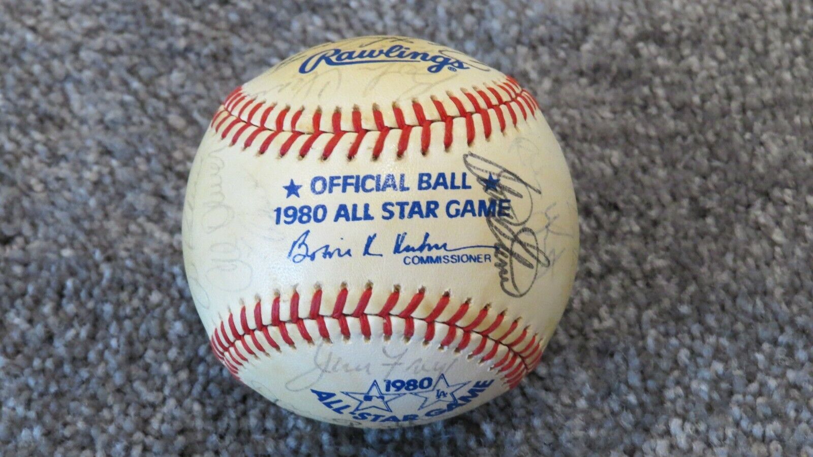 1980 American League All Star Team Signed Official Baseball Molitor, Kaline + 