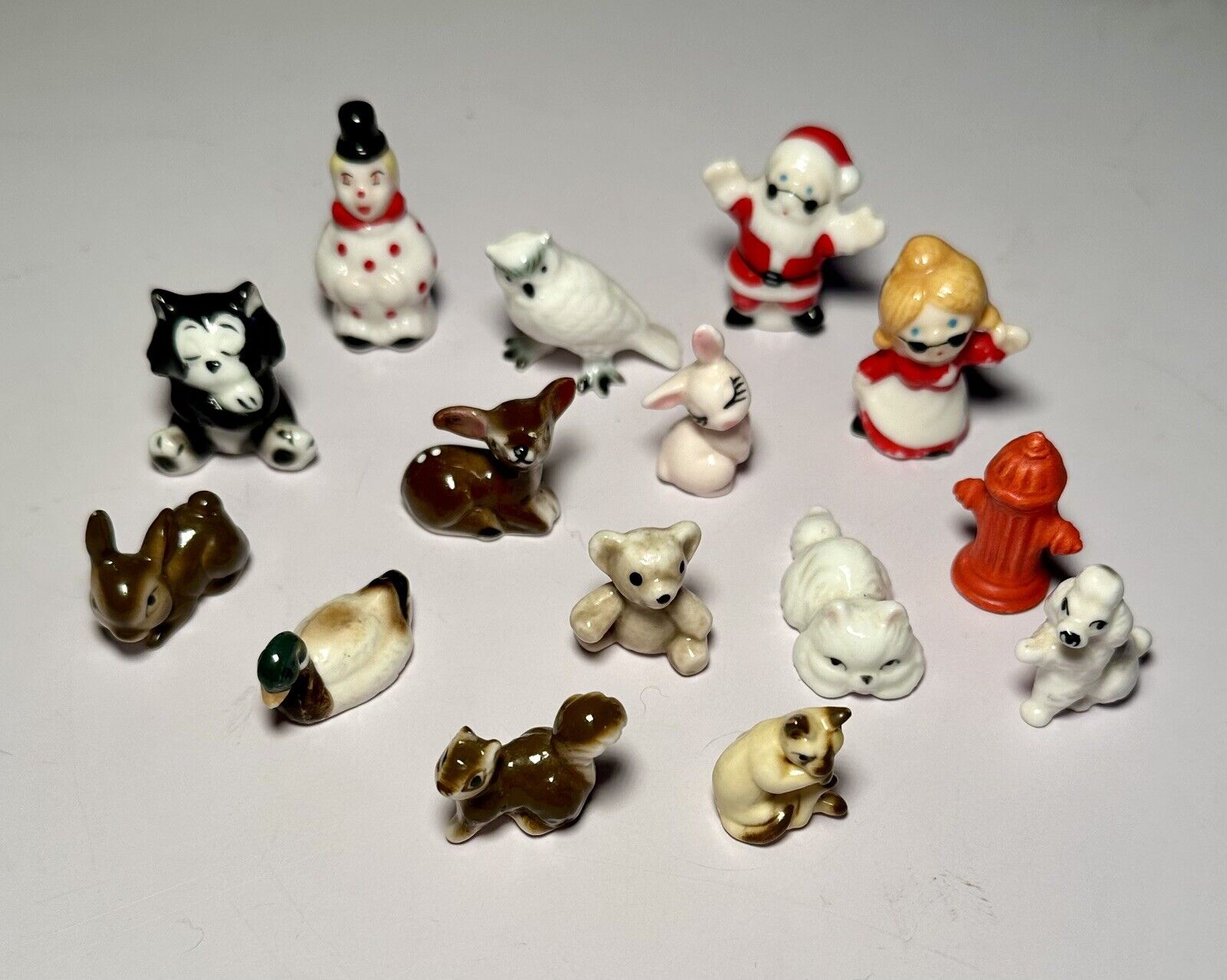 Vintage Bug House Miniature Figurine Lot Of 15 Knick Knack Bone China Animals