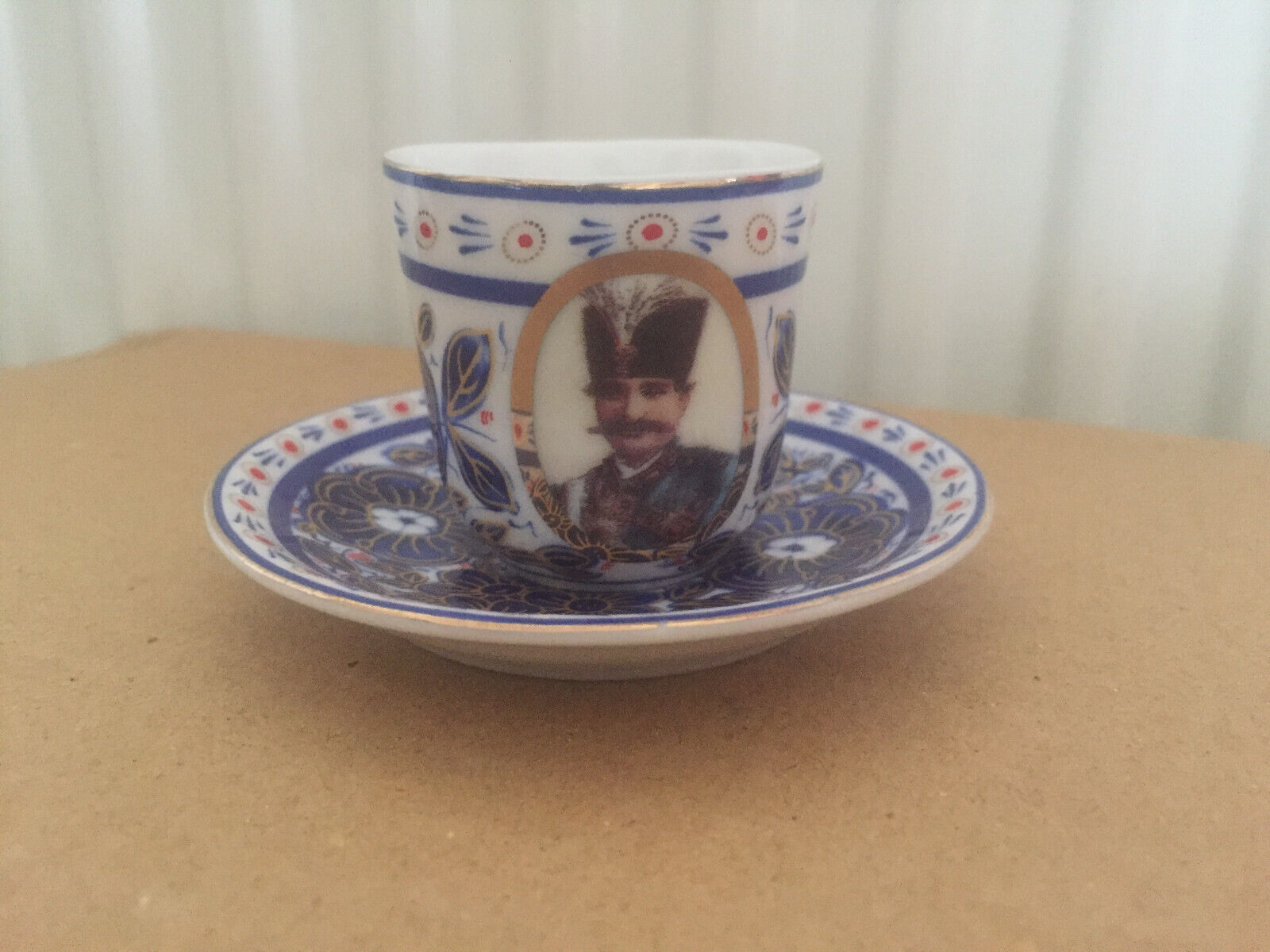 ANTIQUE PERSIAN QAJAR KING-RUSSIAN MADE QAJAR COFFEE CUP SET