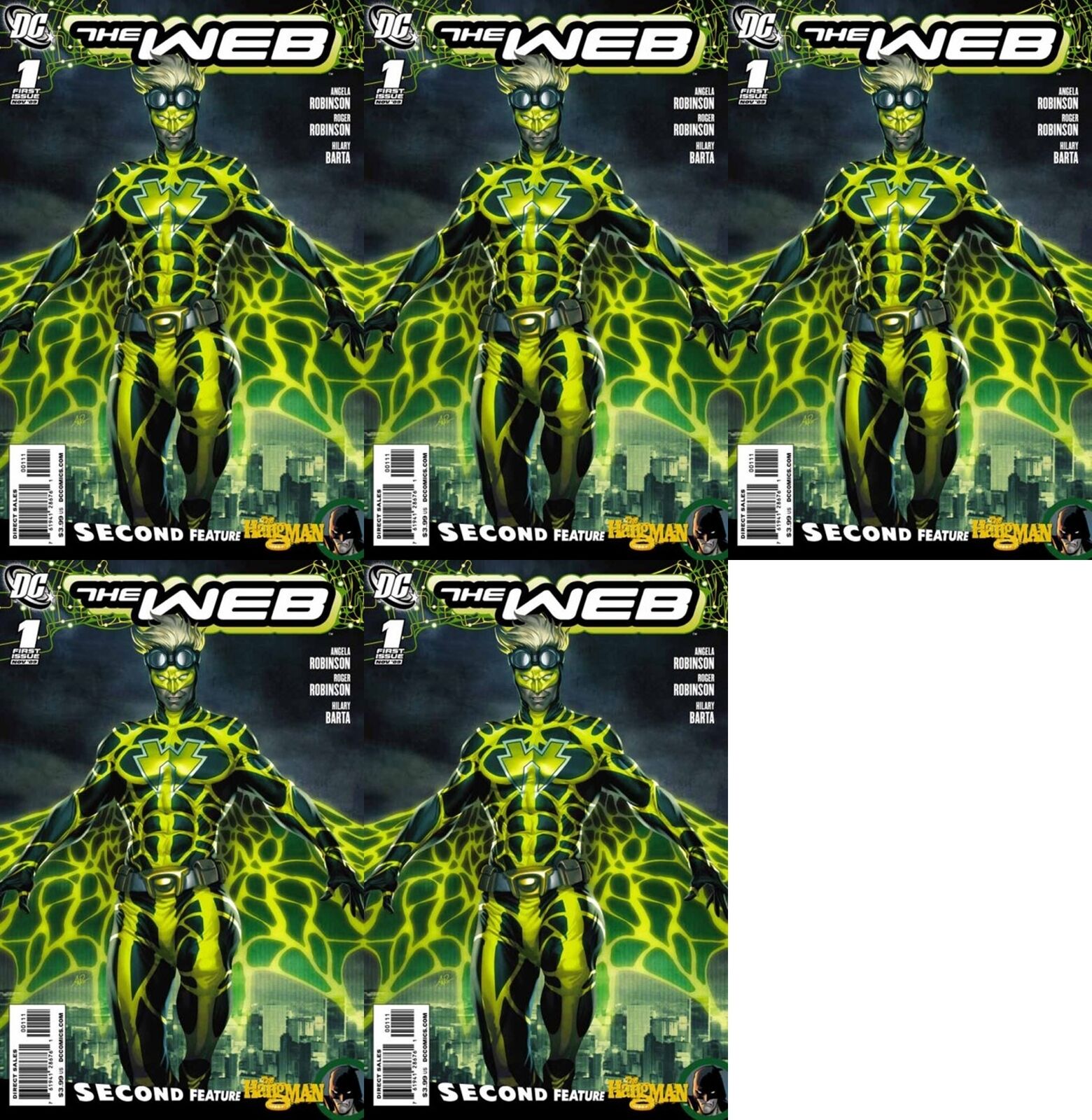 The Web #1 Volume 2 (2009-2010) DC Comics - 5 Comics