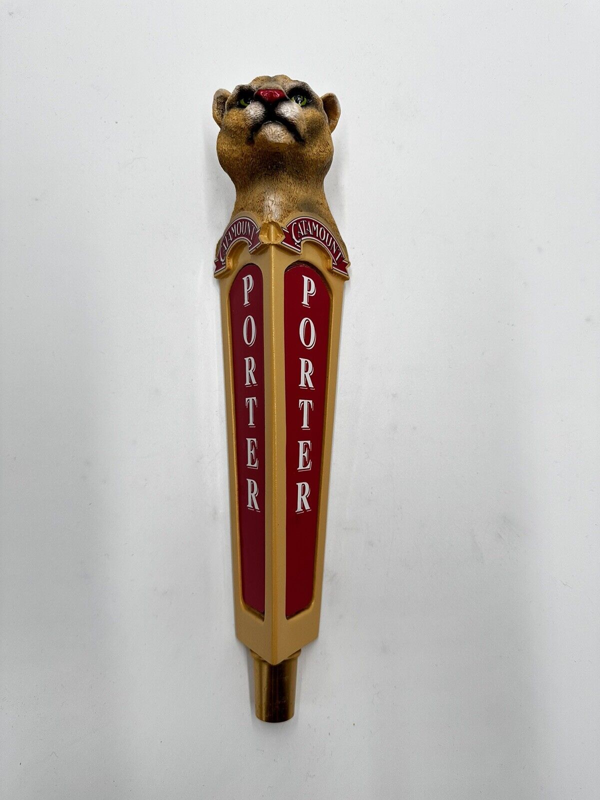 Catamount Tap Handle Red Lion Porter Vintage Collectible Beer Tap 