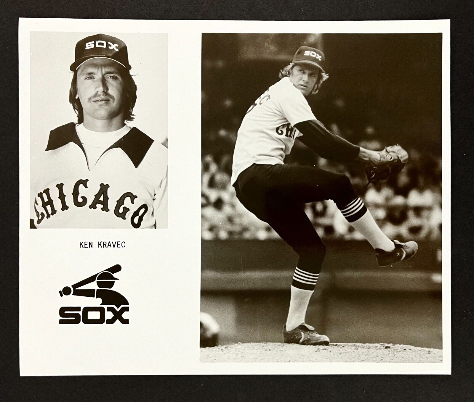 1970s Ken Kravec Left Handed Pitcher Chicago White Sox Baseball Vintage Photo