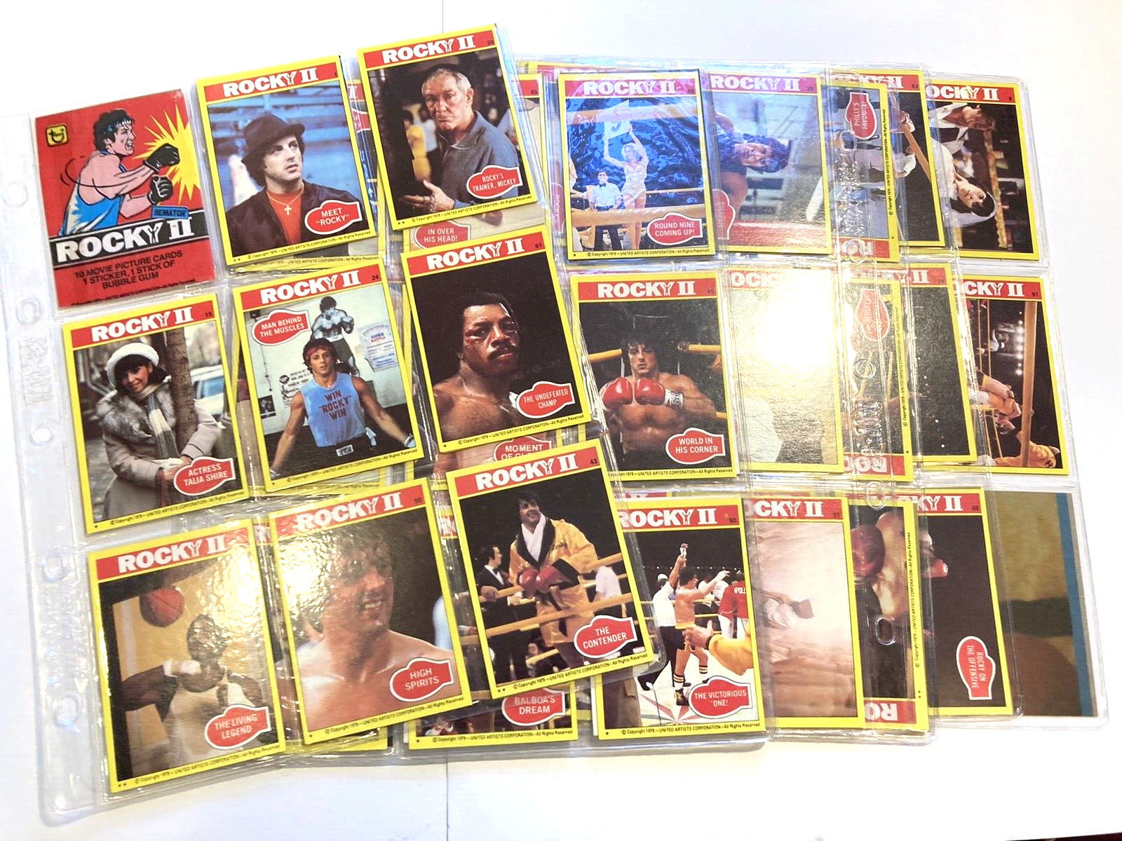 Rare ROCKY II  Complete Set 1979 Topps 99 Cards Sylvester Stallone + 22 Stickers