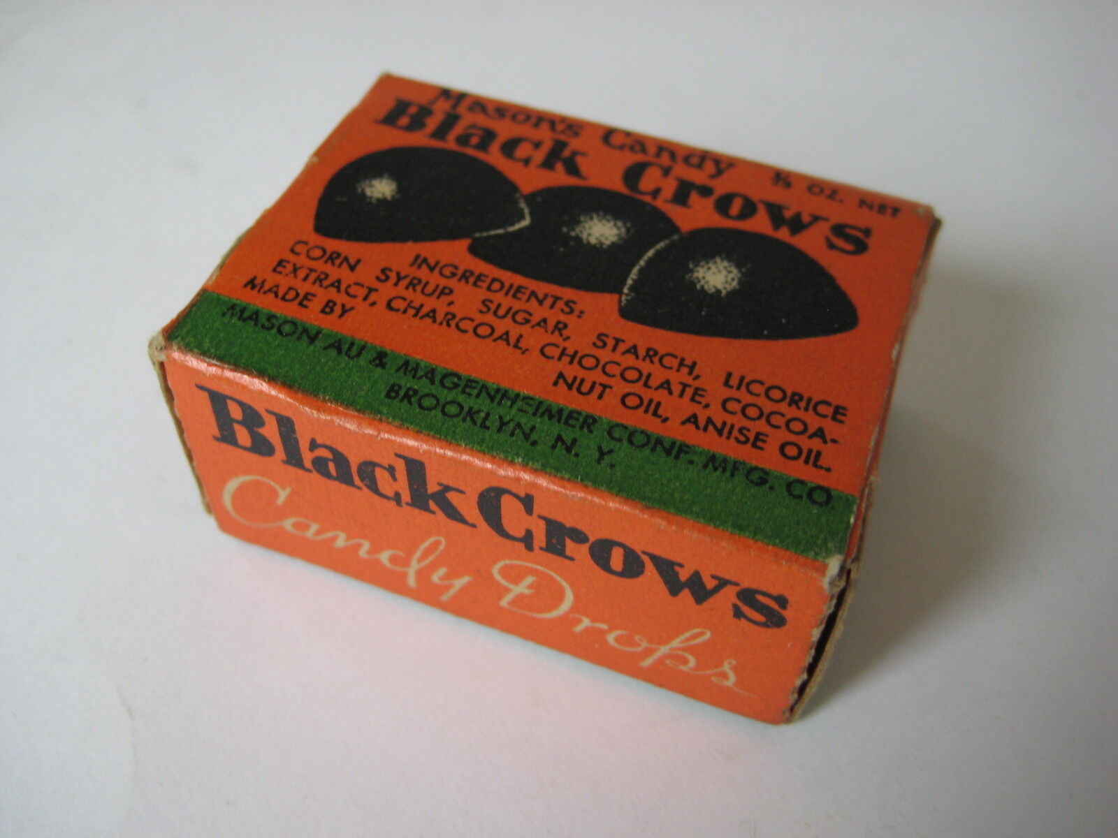 vintage Mason's Candy Black Crows BOX retro licorice dots drops antique wrapper