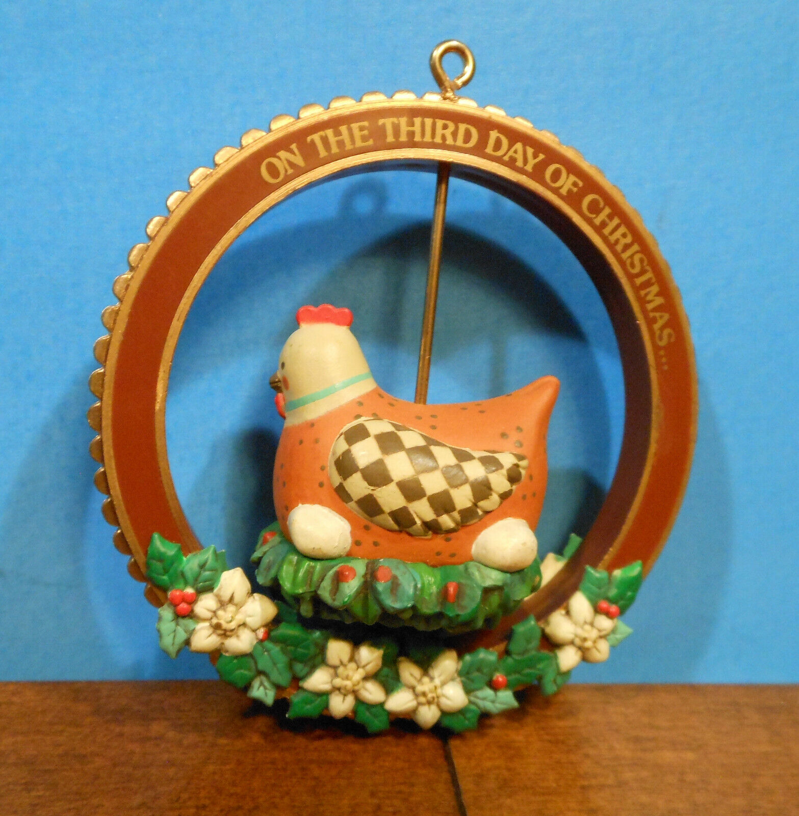 ENESCO MIKE GILMORE 1987 12 DAYS OF CHRISTMAS/THREE FRENCH HENS TREE ORNAMENT 
