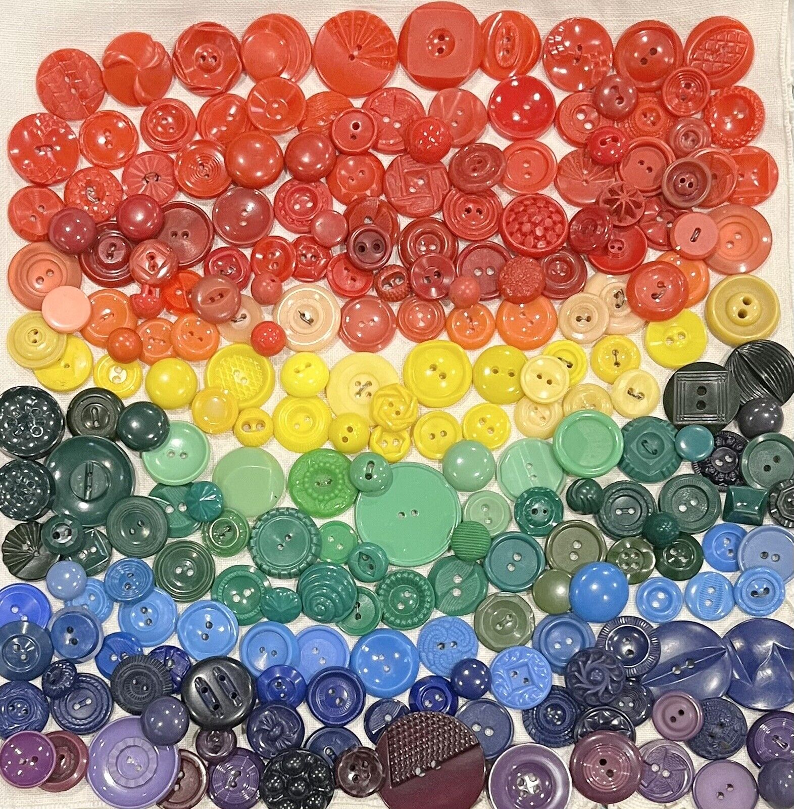 Fantastic Vintage Bright Colorful Like Candies 240 Buttons Lot Mixed Variety