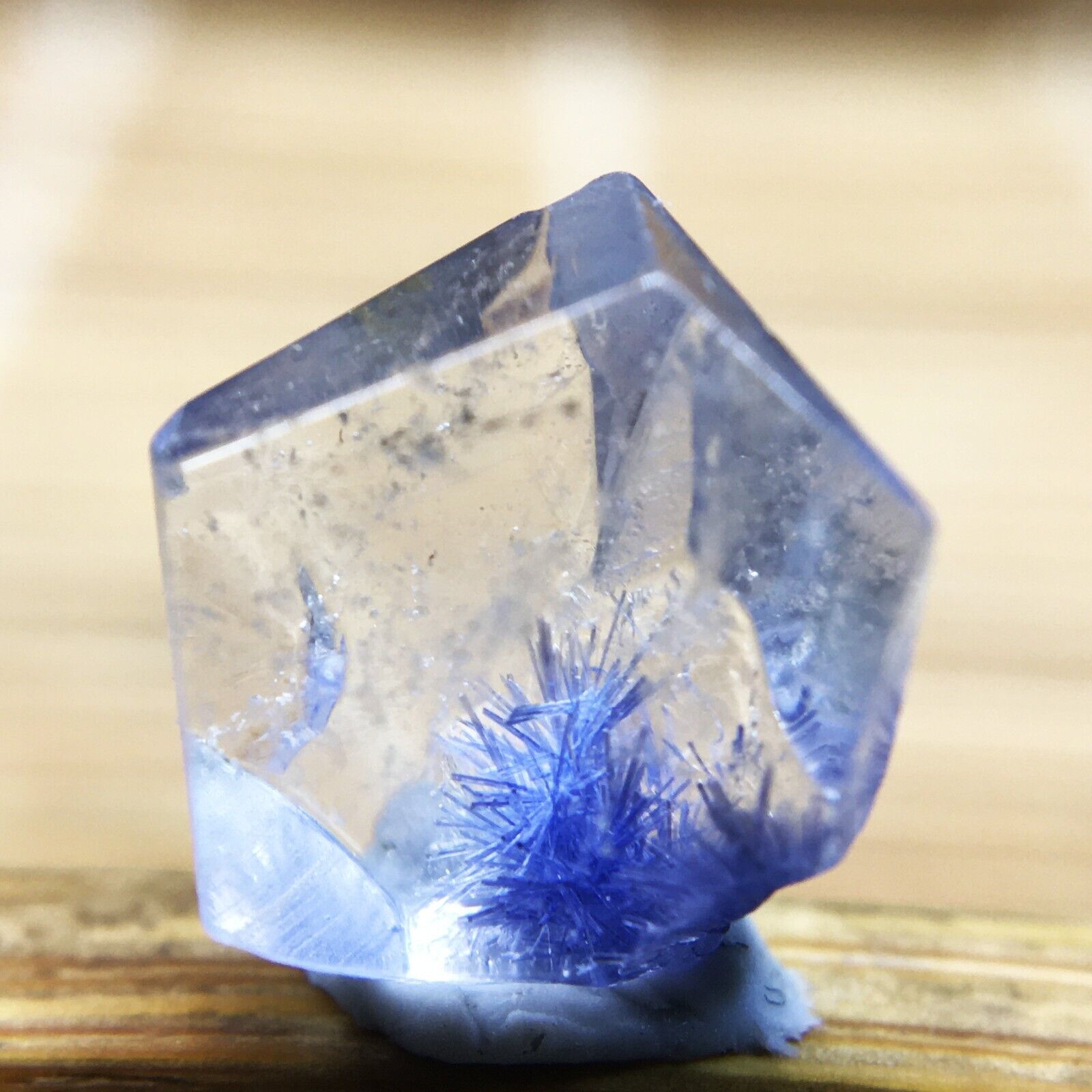 2.3Ct Very Rare NATURAL Beautiful Blue Dumortierite Quartz Crystal Specimen