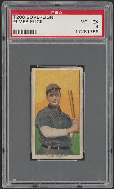 Photo:Elmer Flick, Cleveland Naps, with bat, baseball card portrait