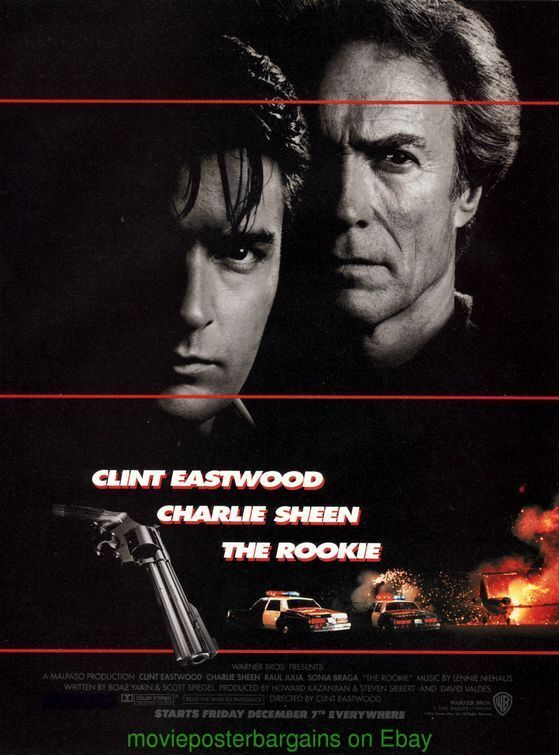 THE ROOKIE MOVIE POSTER Original SS 27x40 CLINT EASTWOOD CHARLIE SHEEN