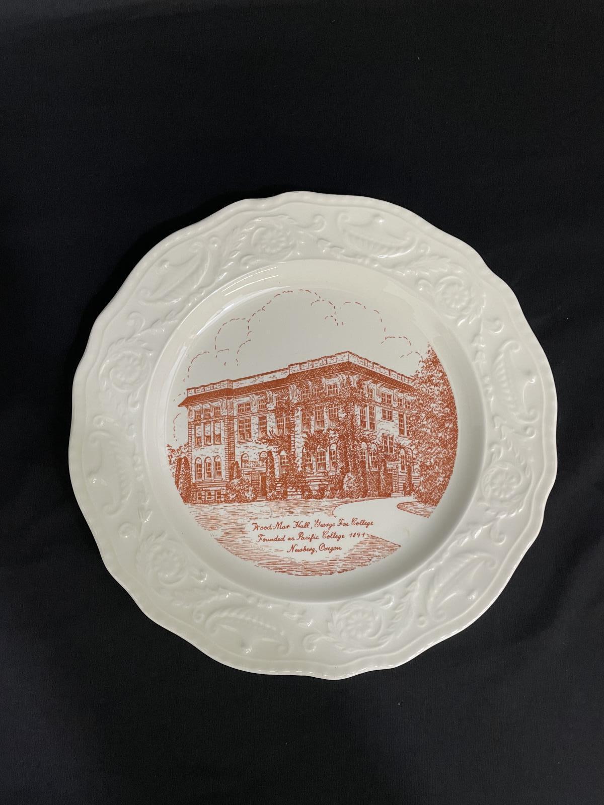 Vintage Edwards China Wood Mar Hall George Fox College 1891 Collector Plate