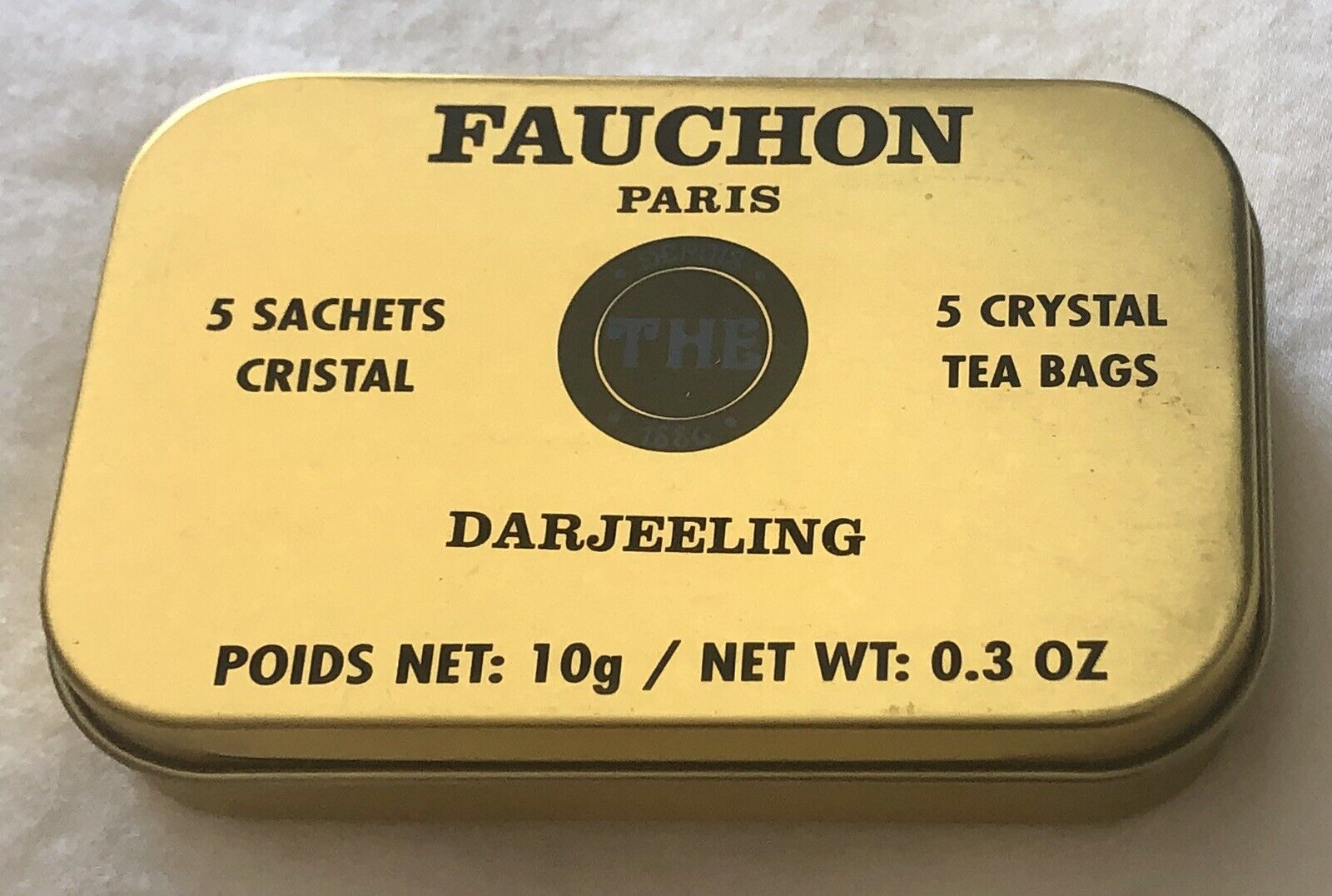 VINTAGE FAUCHON OF PARIS PROMOTIONAL GOLD TIN/ BOX