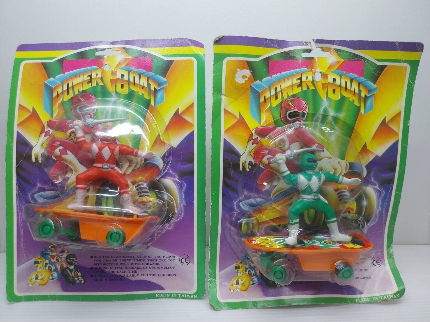 Power Ranger   Pull Back Car   Set of 2    Taiwan  MISB  1980\'s  Shipping Free