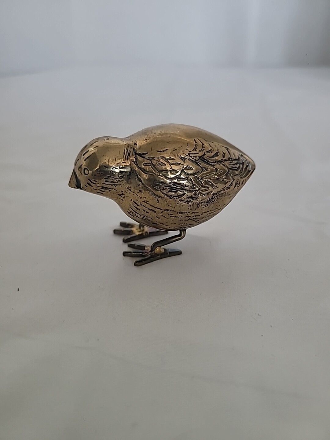 Vintage Small Solid Brass Partridge Chicks