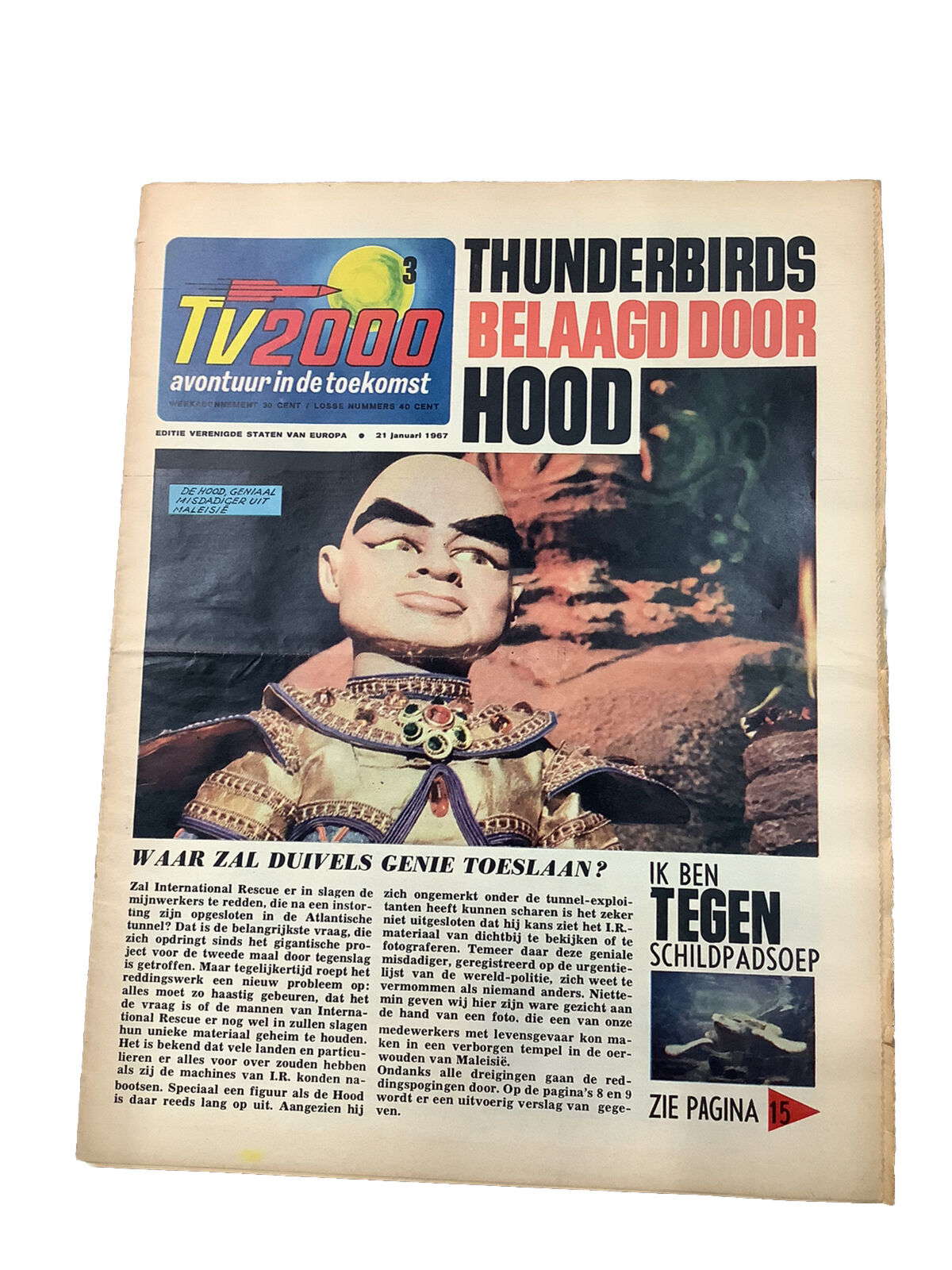 TV2000 Adventure Into The Future Dutch January 21st 1967 Comic Magazine