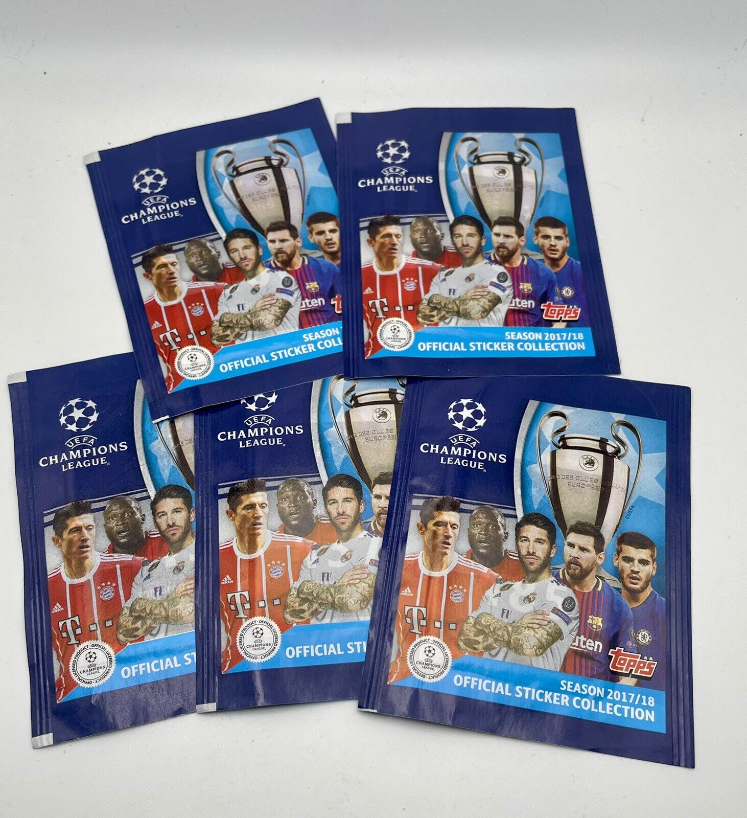 2017-18 TOPPS UEFA CHAMPIONS LEAGUE STICKERS 5 SEALED PACKS MBAPPE RC Year