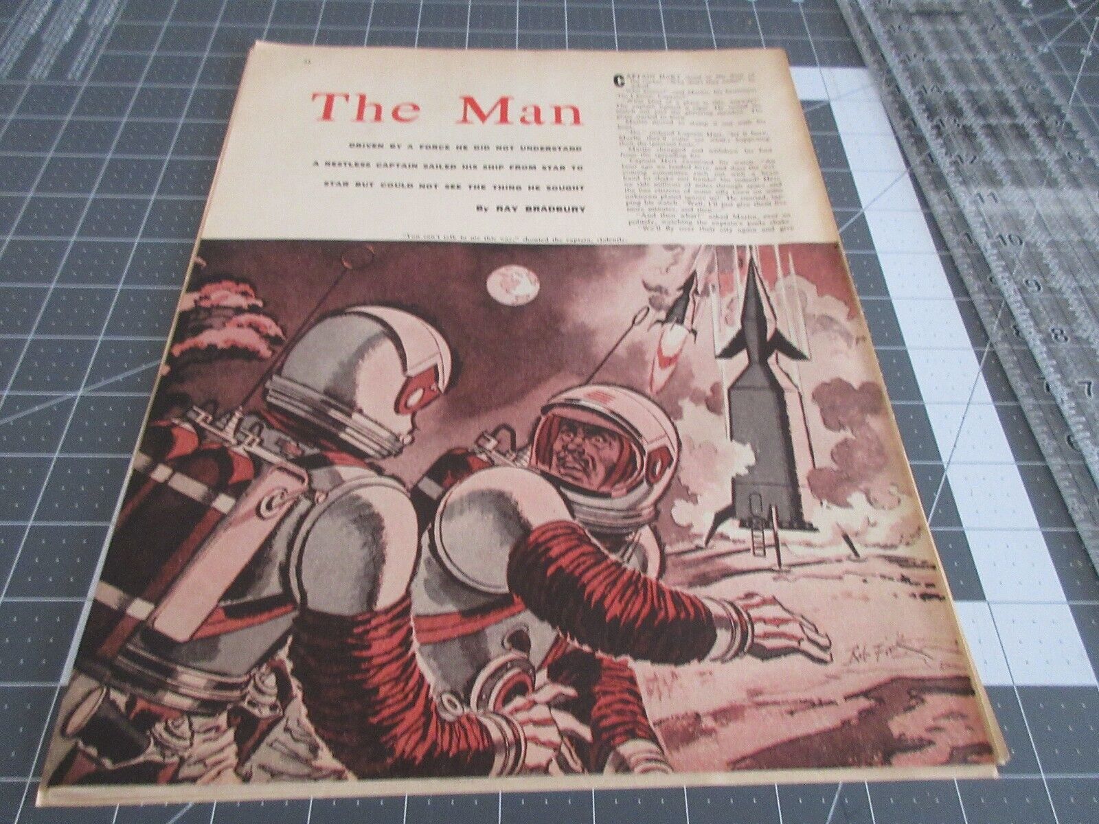 The Man by Ray Bradbury, short story magazine clip-out