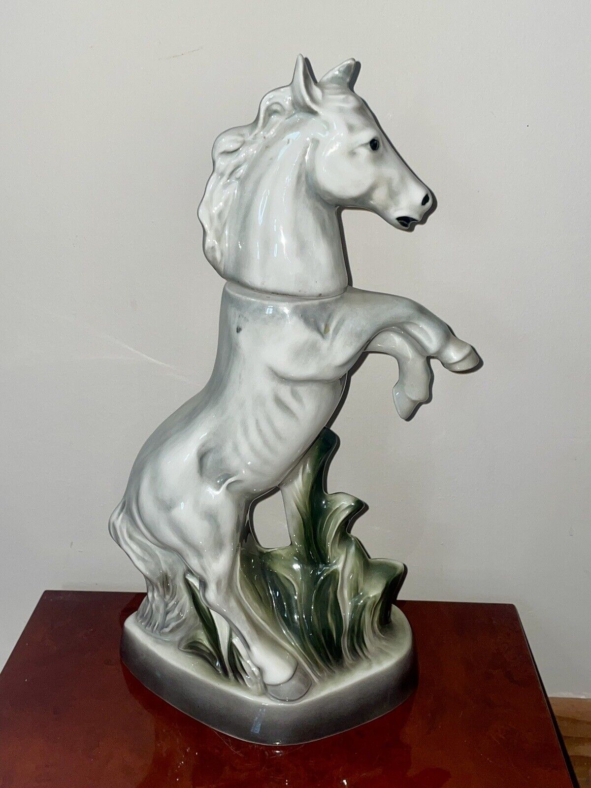Vintage 1962 James Bean Painted Porcelain Horse Statue Decanter MCM