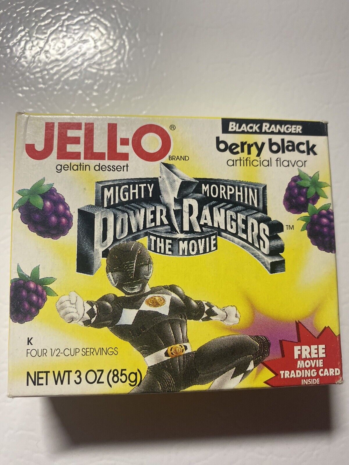 Unopened 1995 JELL-0 Mighty Morphine Powers The Movie Box - Black Ranger Berry