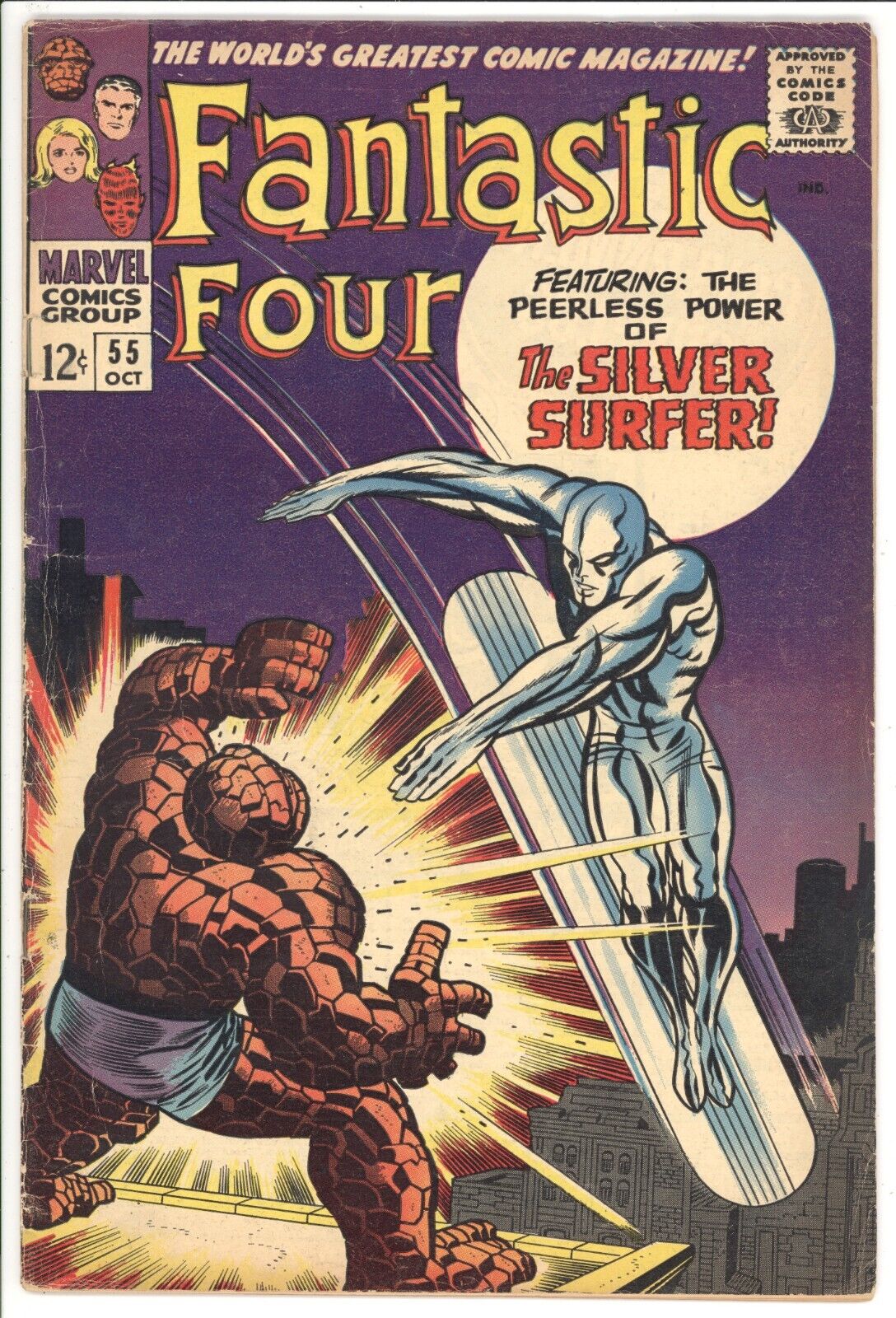 FANTASTIC FOUR  55  VG+/4.5  -  Nice early Silver Surfer cover