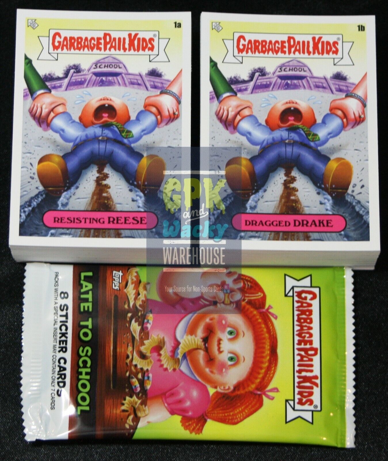 2020 GARBAGE PAIL KIDS LATE TO SCHOOL 200 CARD COMPLETE BASE SET WITH WRAPPER