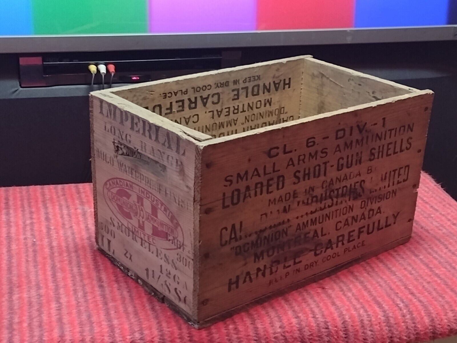 Vintage CIL Ammunition Shotgun Shell Wood Crate 12 GA Imperial Long Range