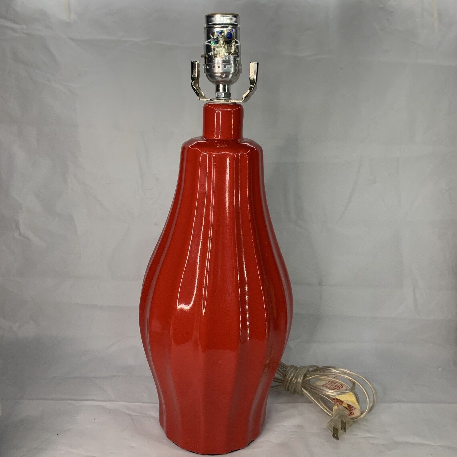 Vintage Royal Haeger Red Ceramic Table Lamp Mid Century Modern Retro 3 Way