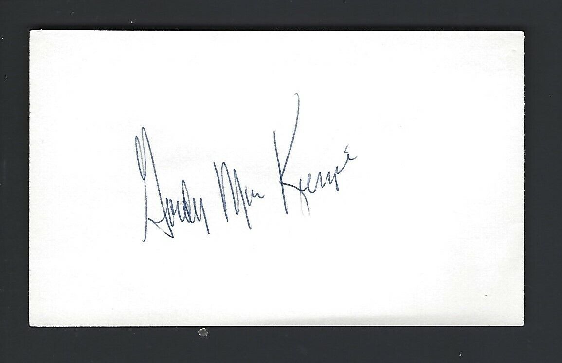 Gordy MacKenzie 3x5 Index Card Autograph Signed A\'s