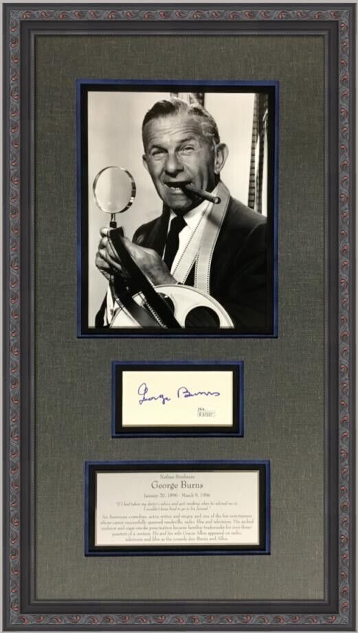 George Burns d.1996 (Comidian-Burns & Allen) custom framed display-BAS