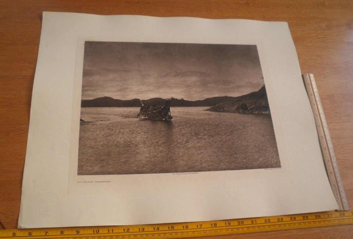 Vintage Edward S Curtis Photogravure Large 18x22 Tweedweave An Inland Waterway