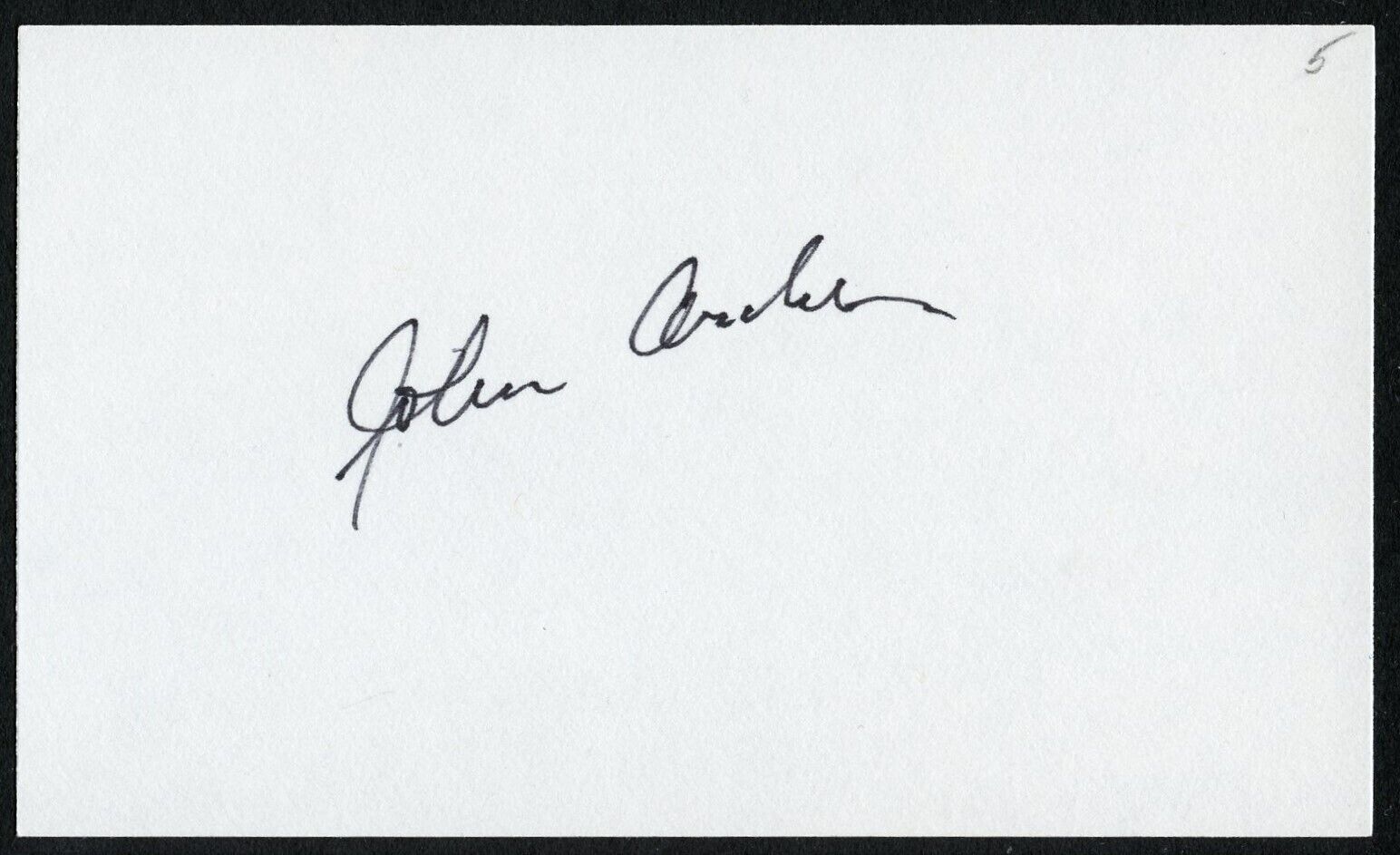 John Archer d1999 signed autograph auto 3x5 Cut American Actor in White Heat