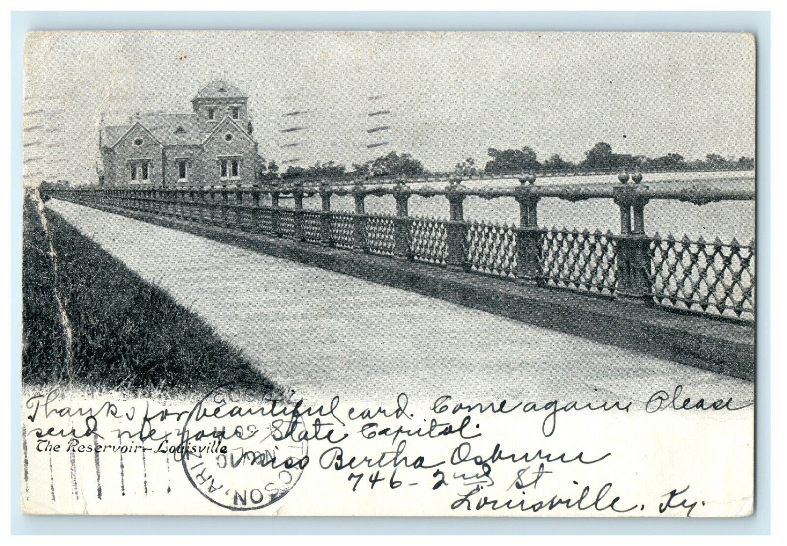 1905 The Reservoir Louisville Kentucky KY Antique Posted Postcard
