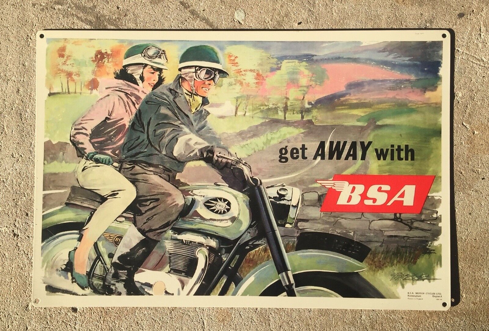 BSA British Motorcycle Goldstar 650 Rocket3 A65 Star Vintage Poster Steel Sign