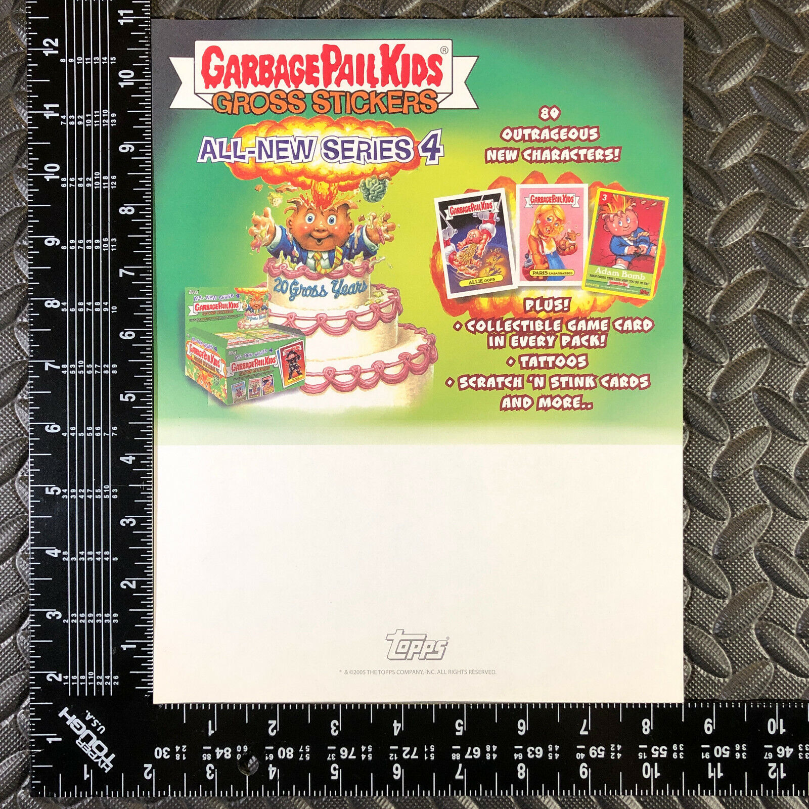 GARBAGE PAIL KIDS ANS4 2005 PROMO TAB SELL HALF SHEET FLYER ALL-NEW SERIES 4